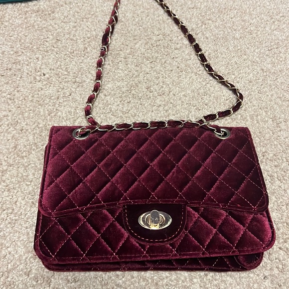 Handbags - Burgandy velour purse